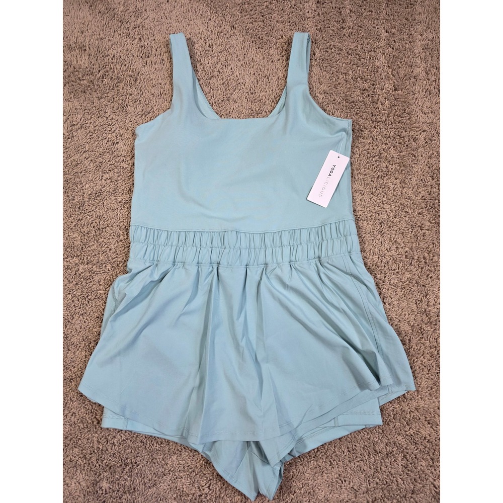Yogalicious Athleisure Romper Shorts Teal Tank Athletic Women's Xl